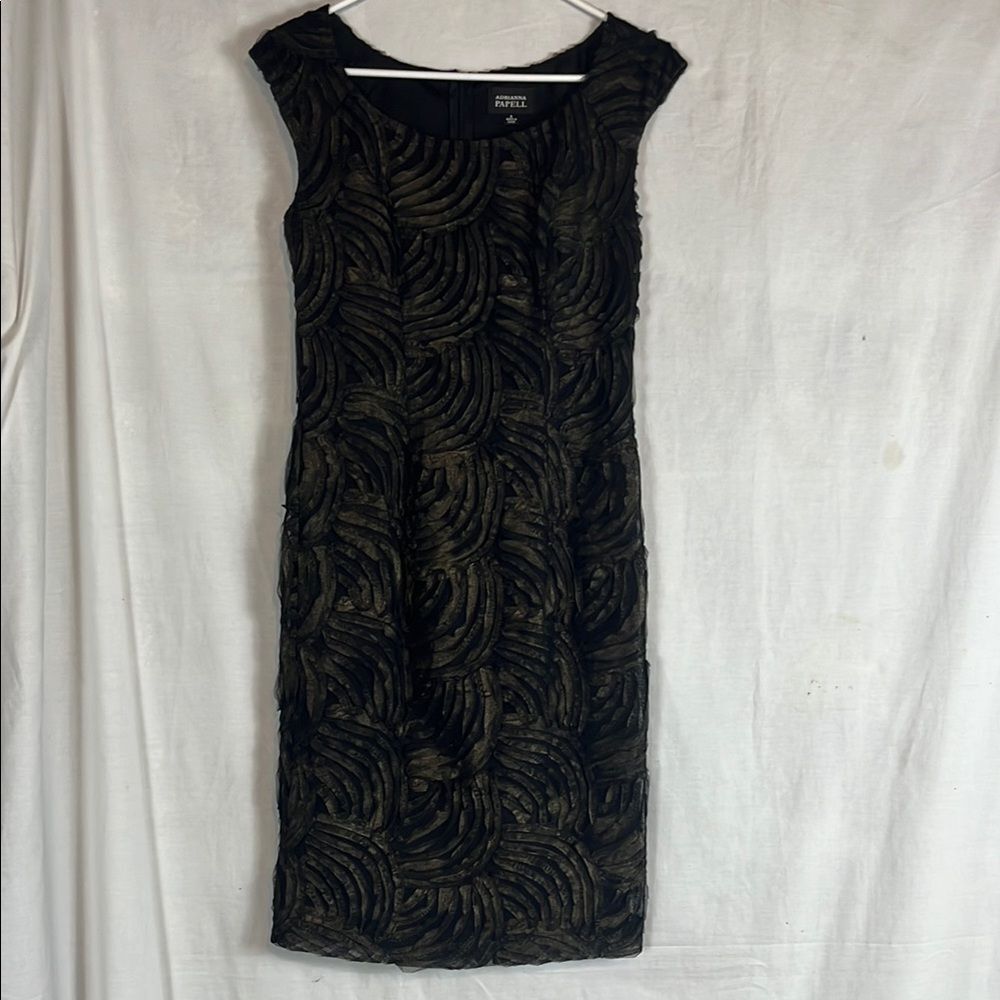 Black and Chrome Adrianna Papell Cocktail Dress